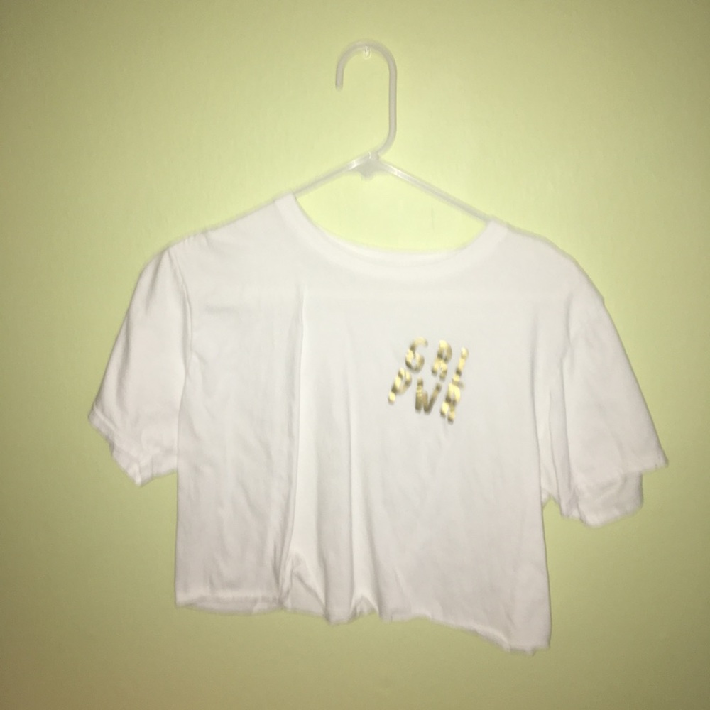 Girl Power White Crop Top
